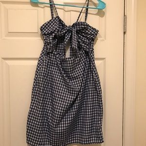 Gingham Dress with Bow in the front